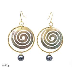 أقراط طبيعية للبيع بالجملة ، أقراط منحوتة على شكل السلاحف ، مجوهرات على طراز جزيرة ، أقراط شاطئ البوهو للنساء - Product Image 5