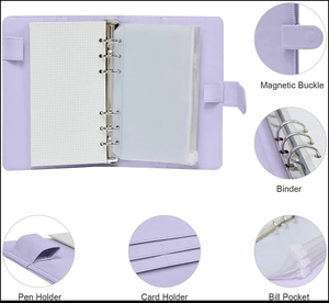 Ngân Sách Chất Kết Dính <span class=keywords><strong>A6</strong></span> Refillable 6 Vòng Chất Kết Dính Cá Nhân Tổ Chức Máy Tính Xách Tay Kế Hoạch - Product Image 3