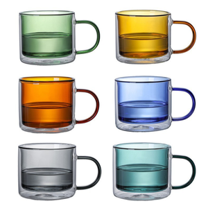 Mugs isothermes à double paroi DFM01 250ml, transparents, bleu clair, vert, rose, ambre, turquoise, promotion, cadeaux. - Product Image 1