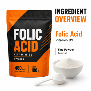 Acide folique en vrac, antioxydant, vitamine B9, poudre instantanée sans gluten, riche en protéines, pour hommes et femmes, vente chaude - Product Image 3