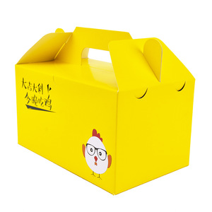 Disposable non-folding fried chicken portable takeaway food snack packaging box