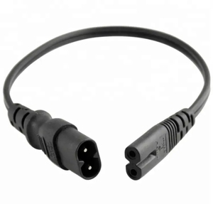 Connecteur 250V 2.5A C7 à C8 IEC <span class=keywords><strong>60320</strong></span> 0.3m/1.5m câble d'alimentation d'extension de couleur blanc/noir - Product Image 4