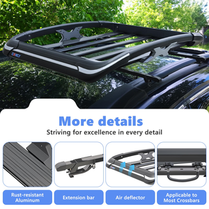 Silver Universal Deck SUV Car Roof <b>Rack</b> Aluminum Alloy Top Carrier Luggage Basket Bars for Cargo Storage - Product Image 6