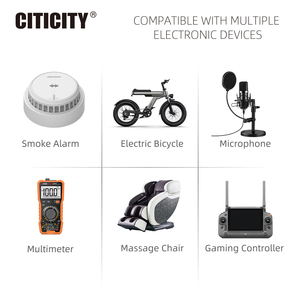 Batteries Li-ion rechargeables CITICITY 9V 400mAh, batterie haute capacité longue durée pour détecteurs d'alarme incendie - Product Image 6