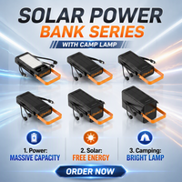 Batterie Externe Solaire avec Câbles Intégrés, Power Bank 50000mAh, Chargeur 60000mAh pour iPhone et Téléphones Portables