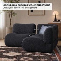 Ensemble de canapé modulaire sectionnel sous vide, revêtement en tissu chenille, mousse sans armature, canapé nuage compressé pour salon