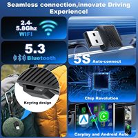 Adaptor Carplay Mini portabel kecil nirkabel apple Android Auto Usb tpi-c 5.8 Ghz Wifi adaptor Sem Fio Para Dongle Para Carros