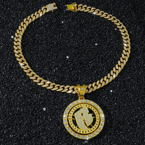 สร้อยคอจี้รูปตัวอักษร B หมุนได้ ดีไซน์เรขาคณิตทรงกลม สไตล์ฮิปฮอป สำหรับผู้ชาย ขายดี โดดเด่น เป็นที่นิยม ขายส่งเครื่องประดับ - Product Image 4