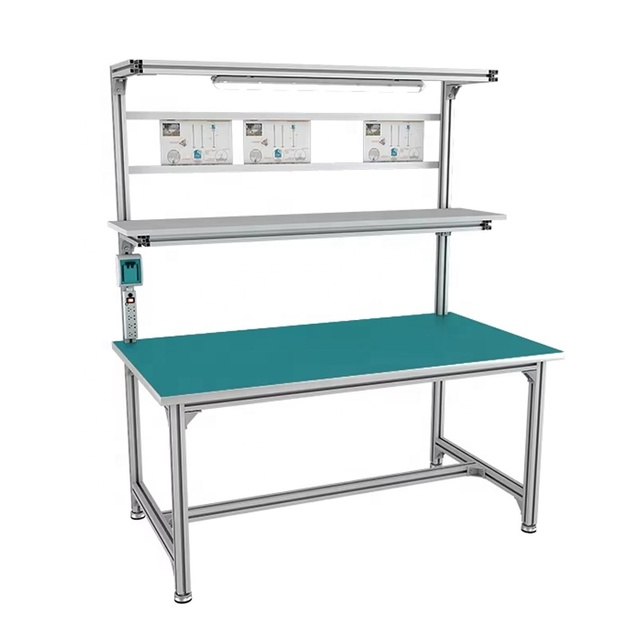 Weizhi the New Listing Commercial Laboratory Aluminum Work Station ESD Lab Workbench Industrial Assembly Line Table