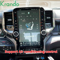 Autoradio Android Krando 13,6 pouces style Tesla pour Dodge Ram 2018 - 2024, unité centrale de voiture, CarPlay sans fil + Android Auto, carte SIM 4G