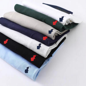 T-shirt casual da uomo in puro cotone con logo cavallo, girocollo, manica corta, vestibilità aderente, ricamata, estiva, per dropshipping transfrontaliero - Product Image 3