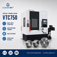 Tour vertical CNC VTC750, tour vertical de haute précision, centre de tournage vertical pour le traitement des pièces à bride et disque