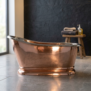 Bañera Rectangular de Cobre Independiente de Lujo con Tapa, en Oferta - Artesanía India para el Hogar - Product Image 3