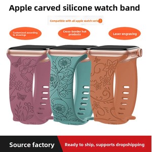 <span class=keywords><strong>Bracelet</strong></span> en silicone de luxe gravé en relief Trendybay 45 mm, design personnalisé d'usine OEM, compatible avec <span class=keywords><strong>Apple</strong></span> <span class=keywords><strong>Watch</strong></span> 8 7 Ultra, <span class=keywords><strong>bracelet</strong></span> intelligent - Product Image 2
