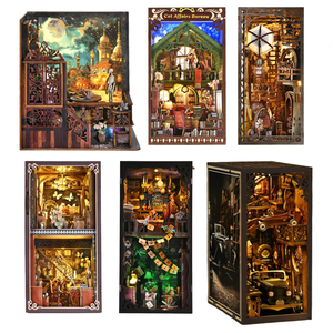 Kit <span class=keywords><strong>de</strong></span> Rompecabezas 3D <span class=keywords><strong>de</strong></span> <span class=keywords><strong>Madera</strong></span> Personalizado Booknook, <span class=keywords><strong>Casa</strong></span> <span class=keywords><strong>de</strong></span> Juguete <span class=keywords><strong>de</strong></span> <span class=keywords><strong>Madera</strong></span> para Armar con Mini Luces LED - Product Image 1