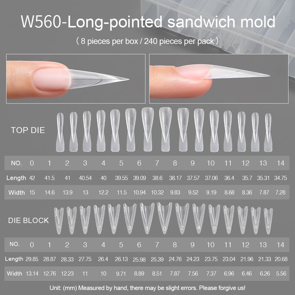 W560 Long-pointed sandwich mold