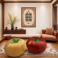BT Kissen mit Gemüse- und Pilzmotiven, Persimonen-Rundkissen, Tomatenförmiges Verdicktes Kissen für Schlafzimmer, Fenstersitzkissen