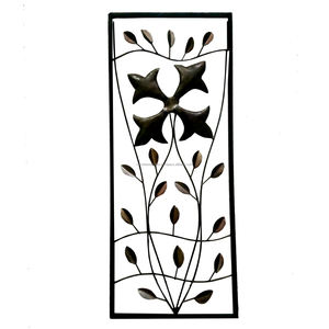 Arte de METAL hecho a mano, marco de flores y flores marrones - Product Image 5