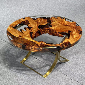 Epoxy Gỗ Bên Bảng Thiết Kế Sang Trọng Phòng Khách Đồ Nội Thất Đường Kính <span class=keywords><strong>50</strong></span> Cm Hoặc 2 Chân Nhựa Bên Bàn Tròn Trong Kho - Product Image 3