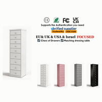 Armoire haute moderne à 9 tiroirs avec espace de rangement latéral, couleur personnalisable, panneau MDF peint blanc/noir, meubles de chambre à coucher