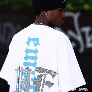 חולצות טי לגברים עם שרוולים קצרים, צווארון עגול, גזרה מרובעת, מבד כותנה מסורקת, נושמות, עם הדפס מצויר ואבני חן, בסגנון וינטג' וסטריט-וור. - Product Image 3