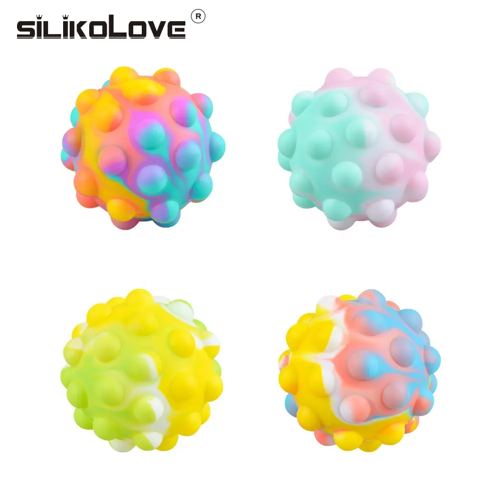 3D Ball Bubble Push Pop sensorische Zappeln Spielzeug Poppers entlasten Stress bälle für Kinder Erwachsene tragbare Ball Silikon Blase Kind