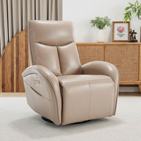 Fauteuil inclinable pivotant moderne avec port de charge USB, fauteuil électrique à mouvement rotatif à 360 degrés pour la maison