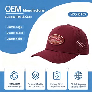 Gorra de Béisbol Personalizada de Alto Rendimiento con Bordado 3D, Perforaciones Láser, Transpirable, Impermeable, Tejido Tecnológico Ligero para Exteriores - Product Image 1