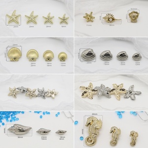 3D Đại Dương Phong Cách Hình Dạng Không Thường Xuyên Sao Biển Trang Trí Kim Loại Chân Nút Cho Quần Áo - Product Image 2