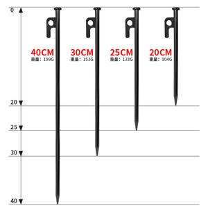 Estacas de acero engrosado para tiendas de campaña, 30 cm, rectas, con rayas negras, para lona, playa y uso en exteriores - Product Image 2