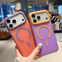 Casing Magnetik Datar Mewah Grosir untuk 18pro Max 17pro Max 16 15 14 13 TPU+PC+TPE Hybrid Anti Benturan Penutup Belakang Nirkabel