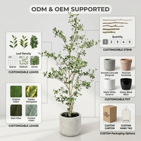 OH ARTS Arbre d'olivier artificiel haut de gamme, réaliste, type Faux Shady Lady Black Olive, en pot, avec des branches délicates, pour un style Zen Nordique