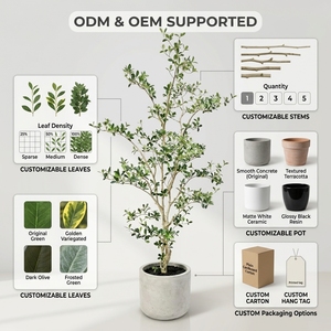 OH ARTS Arbre d'olivier artificiel haut de gamme, réaliste, type Faux Shady Lady Black Olive, en <span class=keywords><strong>pot</strong></span>, avec des branches délicates, pour un style Zen Nordique - Product Image 5