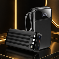 Batterie externe 50000mAh, charge rapide 22.5W, chargeur portable, 4 câbles intégrés, batterie de grande capacité pour téléphone, tablette, ordinateur portable