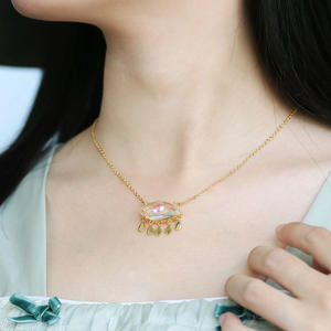 2025แฟชั่นเครื่องประดับบุคลิกทันสมัยสร้อยคอสีเพชรปีศาจตาจี้สร้อยคอสำหรับผู้หญิง - Product Image 2