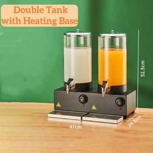 7L + 7L refrigerou o distribuidor de vidro da bebida do distribuidor quente comercial do leite do tanque do dobro do distribuidor do suco de fruto - Product Image 4