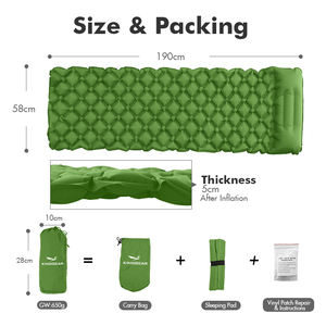 Almohadilla inflable para exteriores, alfombrilla autoinflable para acampar, peso ligero, Tpu, nailon, colchón de aire para acampar al aire libre - Product Image 3