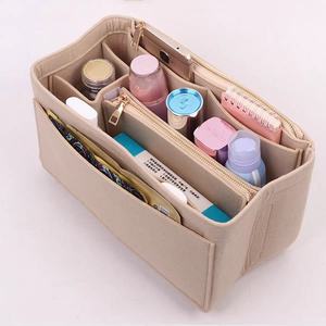 Organizer multi-tasca apribile per borse, custodia alla moda in PU con interno in feltro per cosmetici e <span class=keywords><strong>trucchi</strong></span> - Product Image 4
