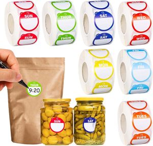 Bền Ngày Trong Tuần Dán Nhãn Thực Phẩm 7 Ngày Nhãn Dispenser Và Màu Thẻ Thực Phẩm Có Thể Tháo Rời Ngày Nhãn Thân Thiện Với Môi - Product Image 1