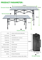 Tables pliantes modernes APT007 personnalisées, légères, portables, pour le camping en plein air, en aluminium, pour la terrasse, le jardin, avec finition imitation bois, imperméables