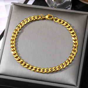 Bracelet chaîne cubaine plaqué or 18 carats style hip-hop 2026 – Vente en gros - Product Image 5