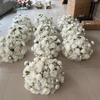 FL-255 grandes boules de fleurs de rose blanche boule florale grandes boules centres de table pour la décoration de fête de mariage
