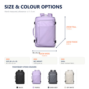 Mochila de viaje de PU con correas de hombro con amortiguación de aire e impresión de letras para hombres y mujeres - Product Image 5