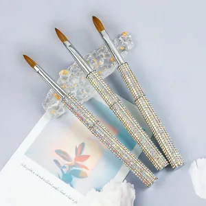 1pc Size#8-#12 Diamond Nail Kolinsky <b>Brush</b>,Acrylic Powder Nail <b>Brush</b> - Product Image 1
