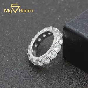 Hip Hop Men's New Zircon Prong Set Zircon 18K Gold Plated Diamond Men Personality Fashion Jewelry Rings