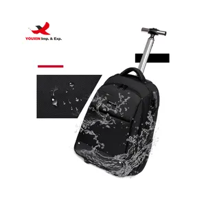 Customized Polyester Laptop Rolling Trolley School Backpack Business Traveling Laptop Computer BagLaptop Backpack with Trolley