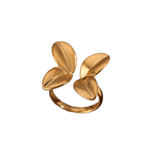 Cincin Terbuka Motif Kupu-kupu dan Bunga dari Baja Anti Karat Vintage, Perhiasan Statement yang Dapat Disesuaikan untuk Wanita