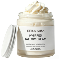 ETRUN Marque privée 100% suif de bœuf nourri à l'herbe Visage Corps Hydratant fouetté Lotion naturelle de soin de la peau
