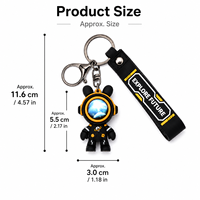 Porte-clés Ours en Silicone Mignon de Dessin Animé, Pendentif Créatif pour Sac, Breloque de Sac, Mini Cadeau pour Fête ou Machine à Pinces