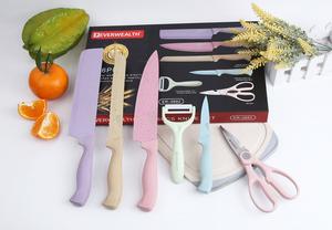 <span class=keywords><strong>EVERRICH</strong></span> ชุดมีดเคลือบผิวแบบนอนสติ๊ก5ชิ้น,ชุดมีดพร้อมกล่องของขวัญ-ชุดมีดวัสดุใหม่พร้อมด้ามจับฟางข้าวสาลี - Product Image 3